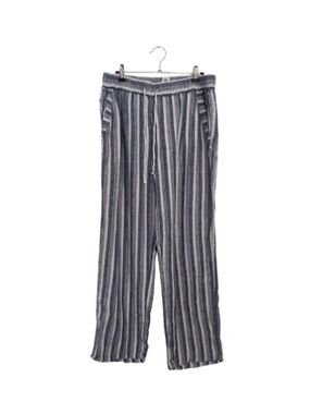 Artisan NY 100% Linen Blue & White Striped Wide Leg Pants - Size L